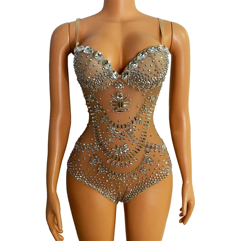 Adult Pole Dance Costume Sexy Transparent Mesh Rhinestones Bodysuit Performance Clothes Bar Nightclub DJ Dancer Stage Leotard
Adult Pole Dance Costume Sexy Transparent Mesh Rhinestones Bodysuit Performance Clothes Bar Nightclub DJ Dancer Stage Leotard