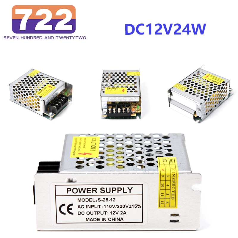 Switching Power Supply DC 12V 24W Light Transformer AC 100-240V Source Adapter SMPS for LED Strips CCTV 12v Power Supply
Switching Power Supply DC 12V 24W Light Transformer AC 100-240V Source Adapter SMPS for LED Strips CCTV 12v Power Supply