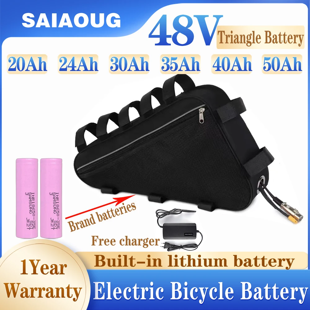 Triangle Ebike Battery 36V 48V 52V 30Ah 18650 Lithium ion Batteries With Bag For Electric Bicycle Motor Bafang BBS01 BBS02 BBSHD
Triangle Ebike Battery 36V 48V 52V 30Ah 18650 Lithium ion Batteries With Bag For Electric Bicycle Motor Bafang BBS01 BBS02 BBSHD