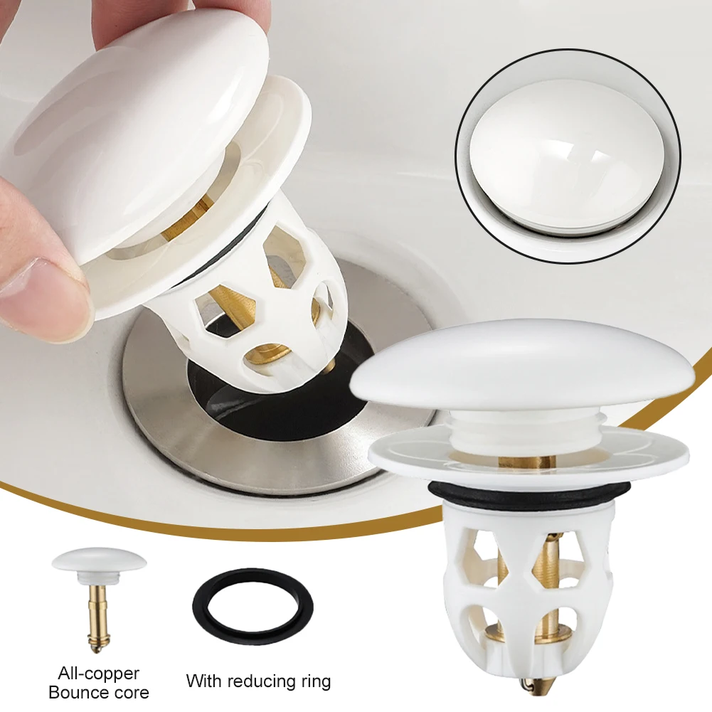 Pop-up Basin Sink Drain Filter Bounce Core Anti Clogging Deodorant Bathtub Drain Stopper Hair Catcher
Pop-up Basin Sink Drain Filter Bounce Core Anti Clogging Deodorant Bathtub Drain Stopper Hair Catcher