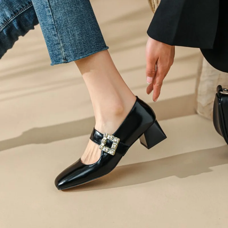 2022 Spring/Autumn Women Shoes Square Toe Chunky Heel Mary Janes Shoes New Genuine Leather Women Pumps Concise High Heels Shoes
2022 Spring/Autumn Women Shoes Square Toe Chunky Heel Mary Janes Shoes New Genuine Leather Women Pumps Concise High Heels Shoes