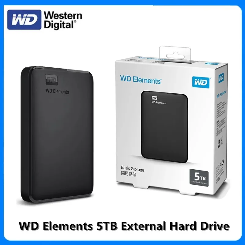 Внешний жесткий диск Western Digital WD Elements 5 ТБ 2 дюйма портативный внешний для ПК