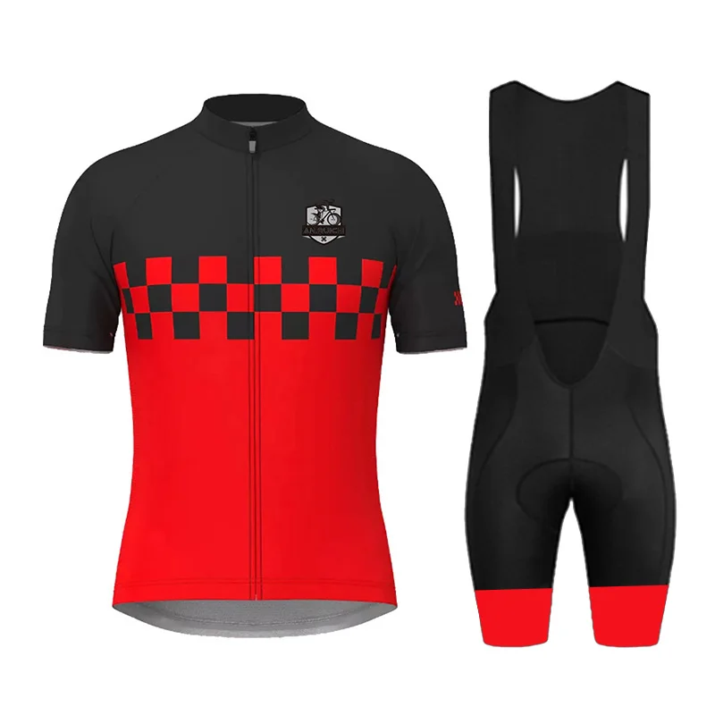 New Pro Cycling Jersey Set Men Bib Shorts Bicycle Short Sleeve Bike Cycling Clothing Maillot Ciclismo Hombre Black Sets for MTB
New Pro Cycling Jersey Set Men Bib Shorts Bicycle Short Sleeve Bike Cycling Clothing Maillot Ciclismo Hombre Black Sets for MTB