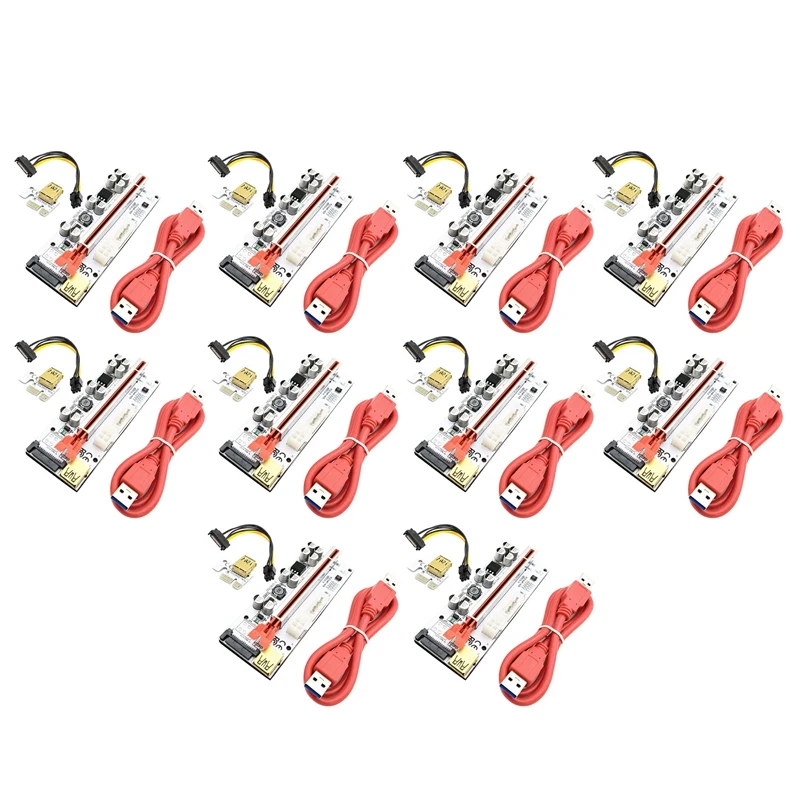 10 Pcs VER010-X PCIE Riser 1X to 16X USB3.0 SATA3.0 6PIN+4PIN Graphic Extension for BTC GPU Mining Powered Adapter Card
10 Pcs VER010-X PCIE Riser 1X to 16X USB3.0 SATA3.0 6PIN+4PIN Graphic Extension for BTC GPU Mining Powered Adapter Card
