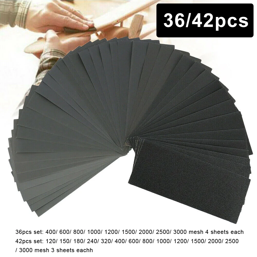 42Pcs 120 To 3000 Assorted Grit Sandpaper For Wood Furniture Finishing Metal Sanding Automotive Polishing Dry Or Wet Sanding
42Pcs 120 To 3000 Assorted Grit Sandpaper For Wood Furniture Finishing Metal Sanding Automotive Polishing Dry Or Wet Sanding