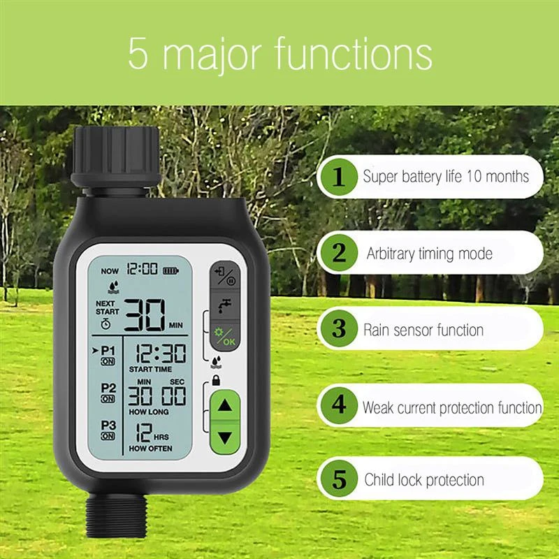 

Garden Tool Outdoor Timed Irrigation Controller Automatic Sprinkler Controller Programmable Valve Hose Water Timer Faucet