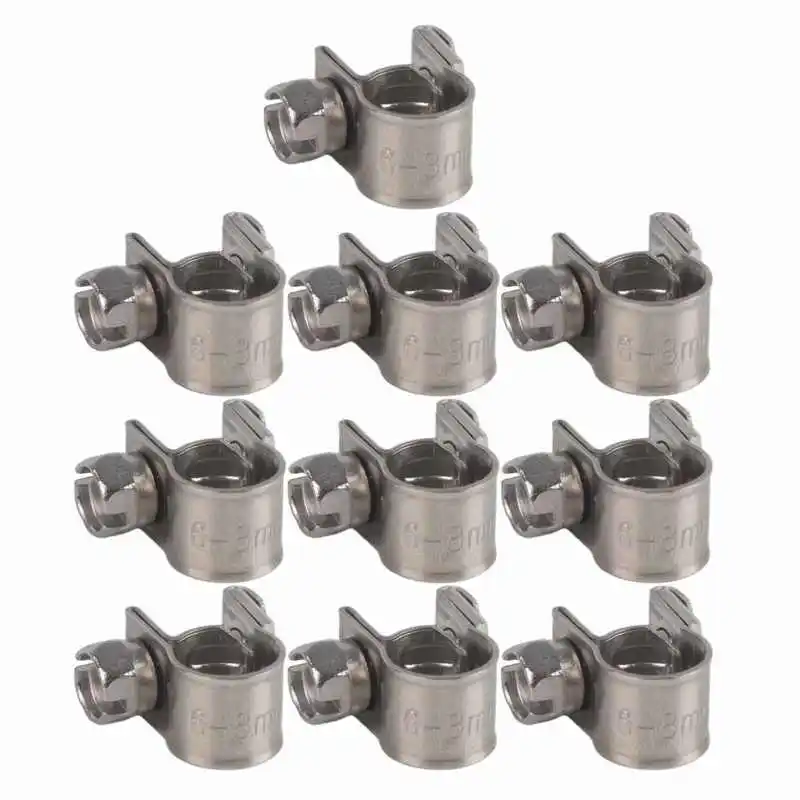 10Pcs Mini Hose Clamp Pipe Clip Stainless Steel Screw Small Fixing Pipe Marine Water Tube Fittings Fuel Line 6mm‑20mm
10Pcs Mini Hose Clamp Pipe Clip Stainless Steel Screw Small Fixing Pipe Marine Water Tube Fittings Fuel Line 6mm‑20mm