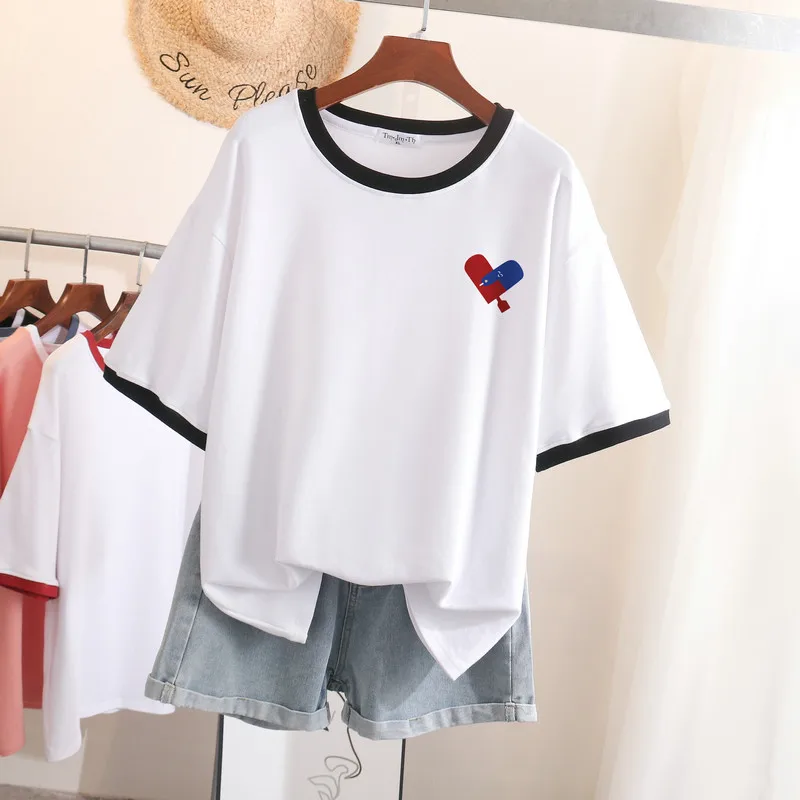 Plus Size T Shirt 100% Cotton L-6XL Tshirt Short Sleeve Women Top 2022 Summer Basic Patchwork O Neck Oversized T Shirts
Plus Size T Shirt 100% Cotton L-6XL Tshirt Short Sleeve Women Top 2022 Summer Basic Patchwork O Neck Oversized T Shirts