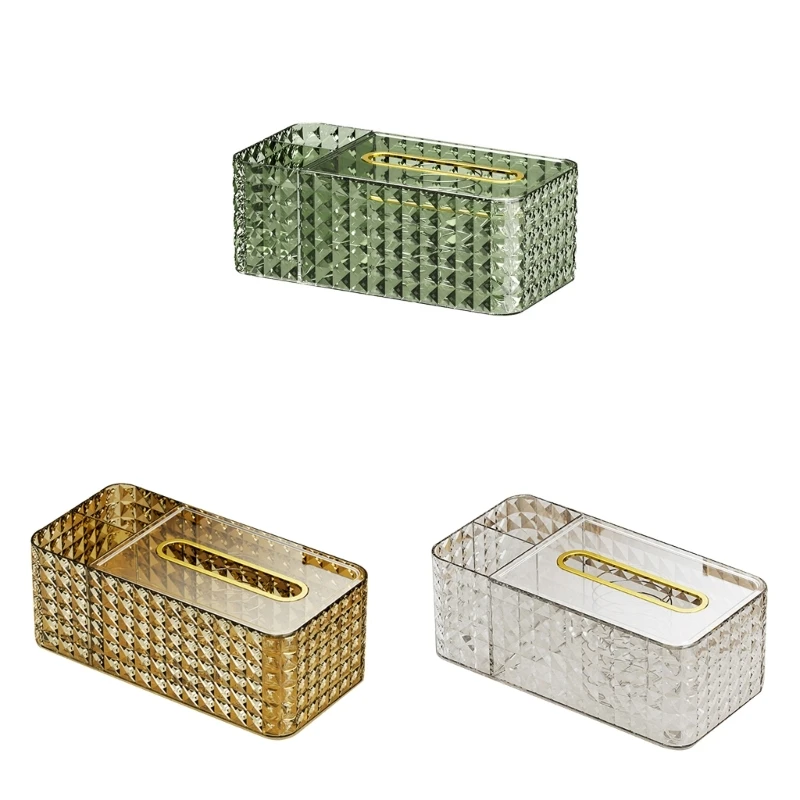 Light Gold-edged Diamonds Pattern Tissue Storage Box Three-compartment Tissue Box with Spring Tissue Paper Box
Light Gold-edged Diamonds Pattern Tissue Storage Box Three-compartment Tissue Box with Spring Tissue Paper Box