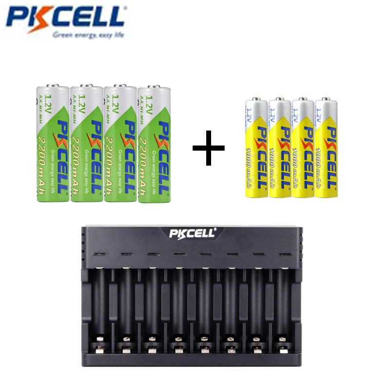 4/8Pcs NIMH 1.2V PKCELL AA 2200mah Rechargeable Battery and AAA 1000mah Rechargeable Battery With 1-8Slots NIMH/NICD Charger
4/8Pcs NIMH 1.2V PKCELL AA 2200mah Rechargeable Battery and AAA 1000mah Rechargeable Battery With 1-8Slots NIMH/NICD Charger