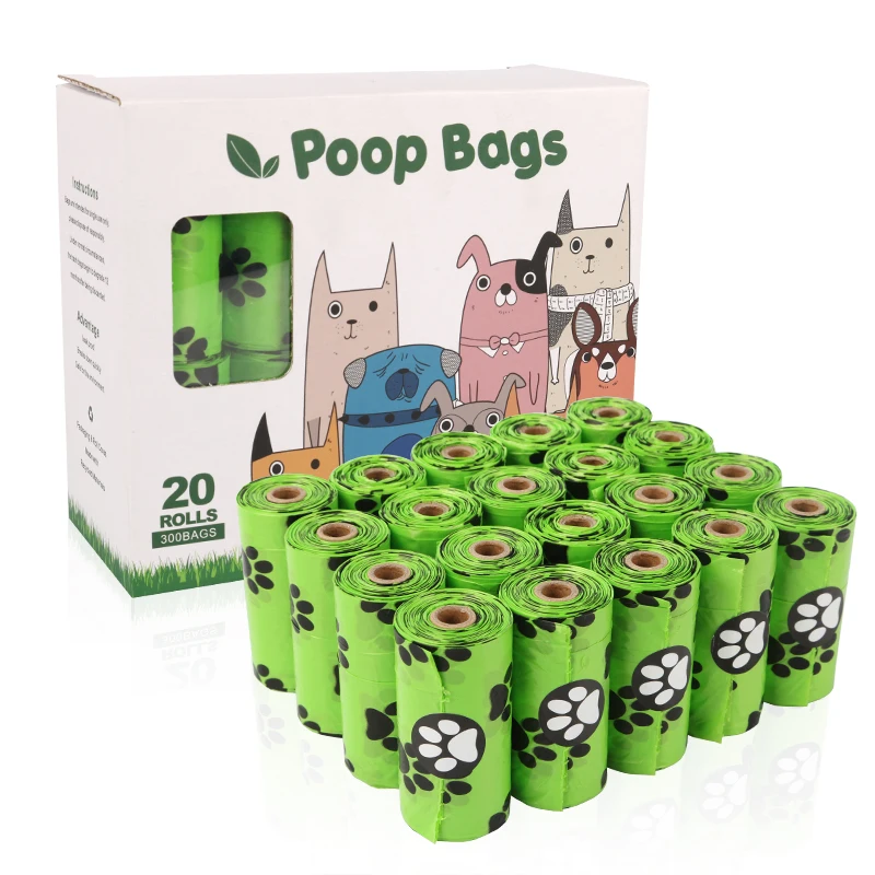 

Dog Poop Bag Biodegradable Leak Proof Green Dog Waste Bags Dispenser Eco Friendly Pet Puppy Outdoor Garbage Pooper Clean Bag