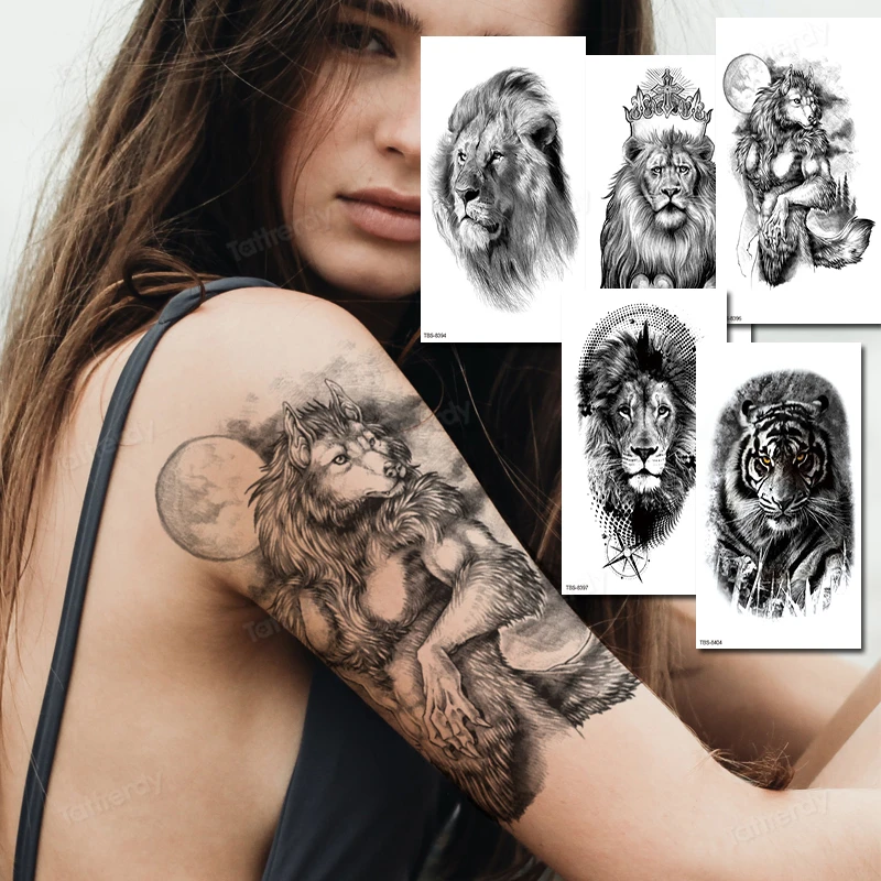 fake tattoo anime lion king tiger queen arm sleeve temporary tattoos black waterproof body art sexy water transfer tatoo sticker 
fake tattoo anime lion king tiger queen arm sleeve temporary tattoos black waterproof body art sexy water transfer tatoo sticker