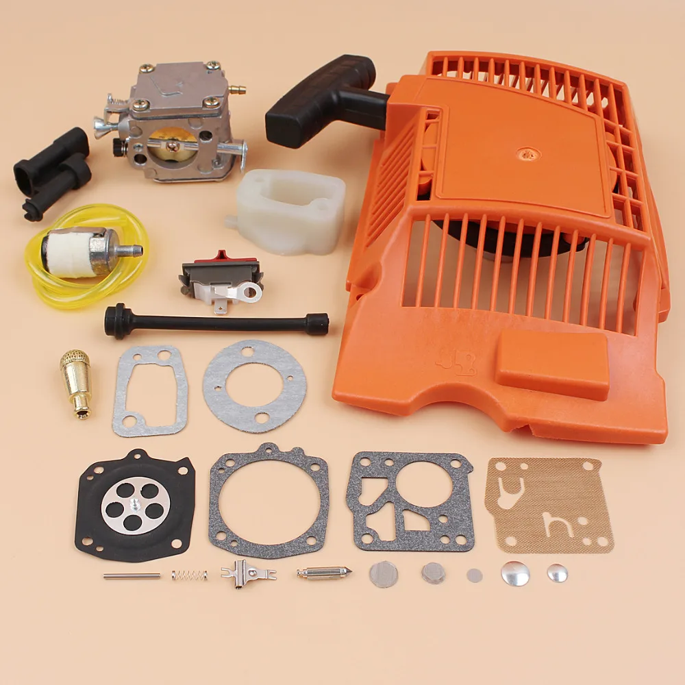 Recoil Starter Carburetor Carb Repair Kit For Husqvarna 61 268 272 XP 272XP Chainsaw w/ Intake Manifold Stop Switch Oil Hose
Recoil Starter Carburetor Carb Repair Kit For Husqvarna 61 268 272 XP 272XP Chainsaw w/ Intake Manifold Stop Switch Oil Hose