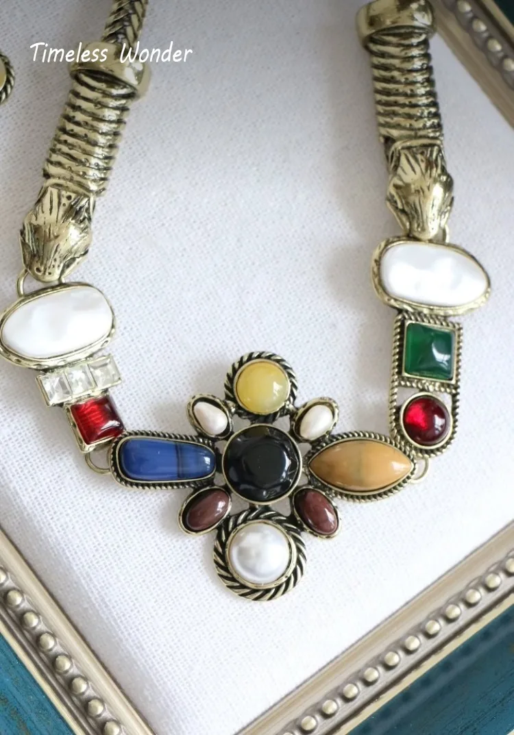 Timeless Wonder Retro Zircon Geo Stone Cross Necklaces for Women Designer Jewelry Goth Runway Vintage Rare Leopard Set 4526
Timeless Wonder Retro Zircon Geo Stone Cross Necklaces for Women Designer Jewelry Goth Runway Vintage Rare Leopard Set 4526