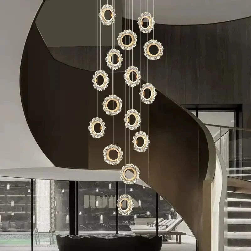Modern Ring Chandelier LED Indoor Lighting Living Room Penthouse Chandelier Art Restaurant Kitchen Bar Staircase Chandelier
Modern Ring Chandelier LED Indoor Lighting Living Room Penthouse Chandelier Art Restaurant Kitchen Bar Staircase Chandelier