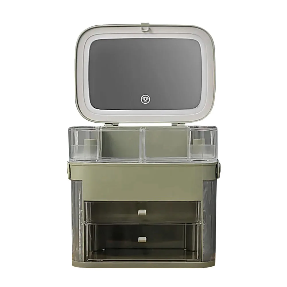 Large Capacity Cosmetic Storage Box with LED Makeup Mirror Waterproof Dustproof Desktop Beauty Storage Drawer A
Large Capacity Cosmetic Storage Box with LED Makeup Mirror Waterproof Dustproof Desktop Beauty Storage Drawer A
