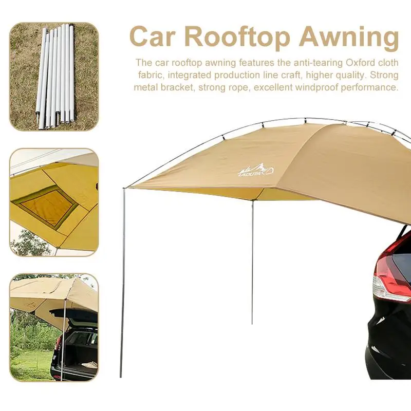 

Car Awning Auto Shelter Tent Windproof SUV Car Camping Tent Portable Auto Canopy Camper Trailer Self-Driving Tour Barbecue