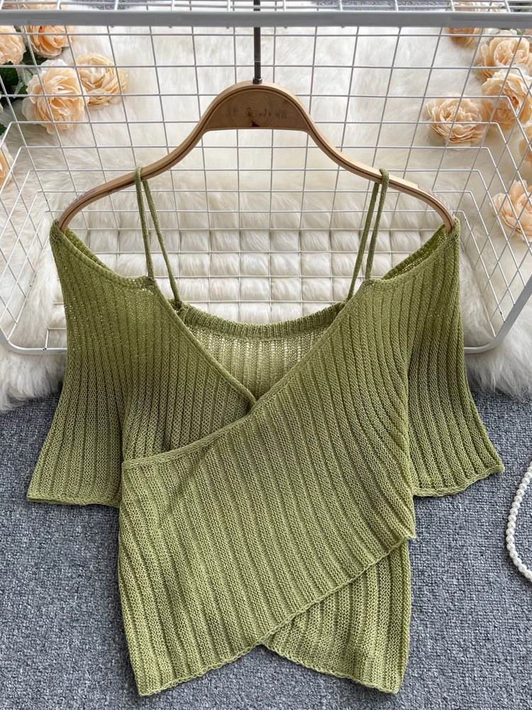 Hikigawa Chic Fashion Women Tops Sexy V Neck Off Shoulder Slim Waist Knitted Female T Shirts Summer Solid Y2k Cropped Top Mujer
Hikigawa Chic Fashion Women Tops Sexy V Neck Off Shoulder Slim Waist Knitted Female T Shirts Summer Solid Y2k Cropped Top Mujer