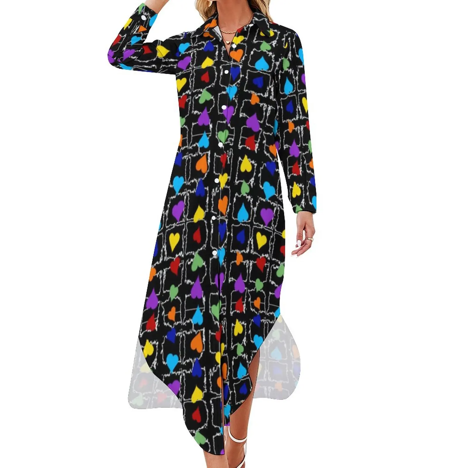 Womens Rights Chiffon Dress Sexy V Neck Pride Rainbow Hearts LGBT Elegant Dresses Ladies Street Style Casual Dress Gift
Womens Rights Chiffon Dress Sexy V Neck Pride Rainbow Hearts LGBT Elegant Dresses Ladies Street Style Casual Dress Gift