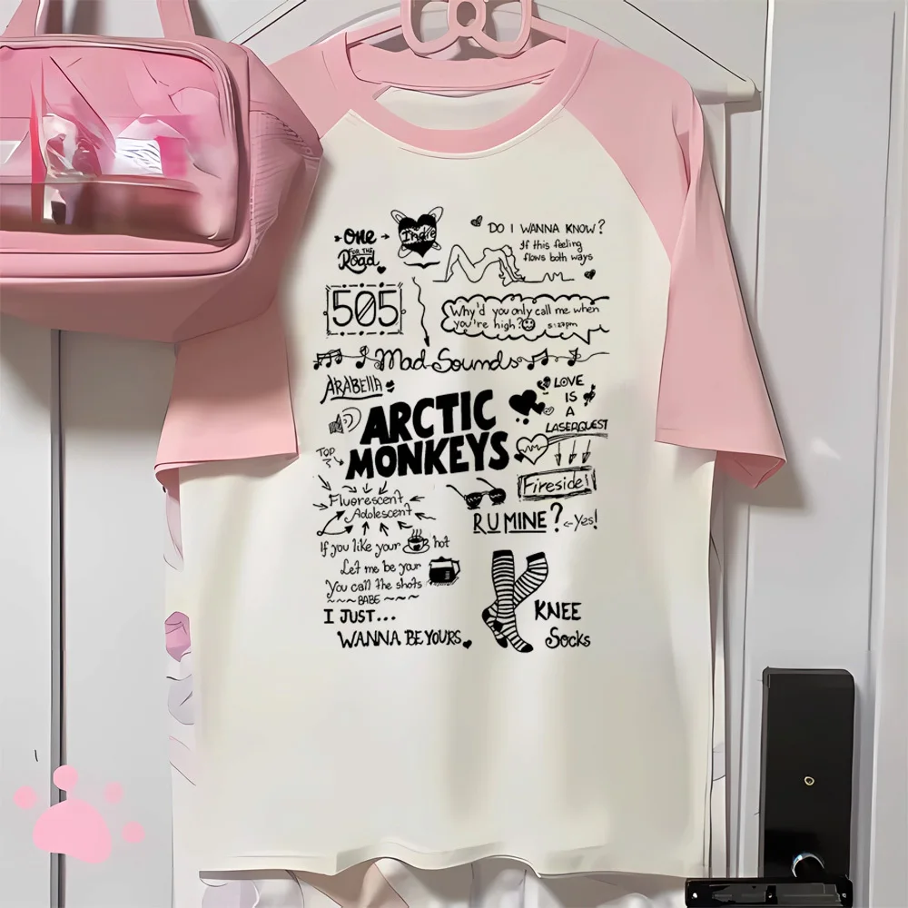 Arctic Monkeys t-shirt women 2000s Y2k harajuku 80s Punk tshirt Retro streetwear