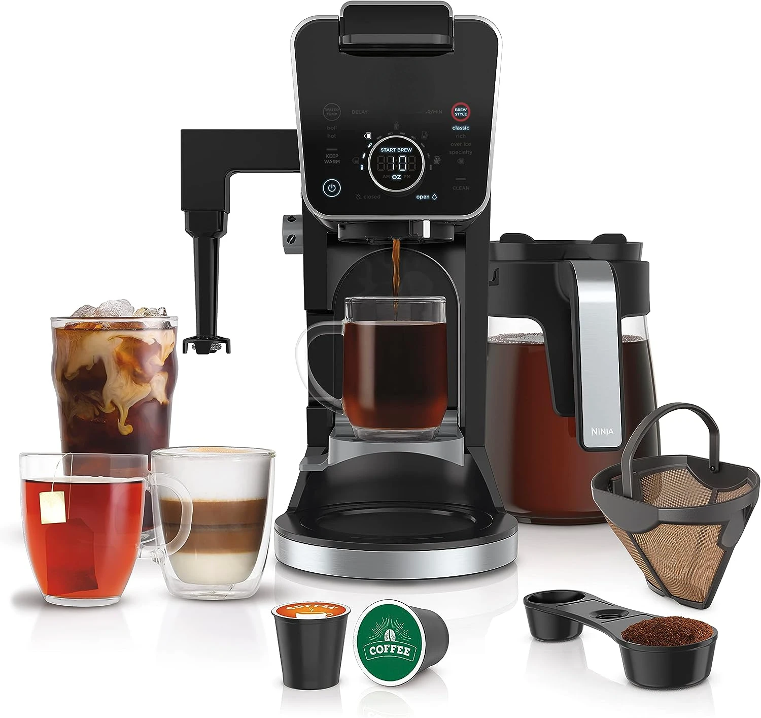 DualBrew Pro Specialty Coffee System, Single-Serve, Compatible with K-Cups & 12-Cup Drip Coffee Maker, with Permanent Filter
DualBrew Pro Specialty Coffee System, Single-Serve, Compatible with K-Cups & 12-Cup Drip Coffee Maker, with Permanent Filter