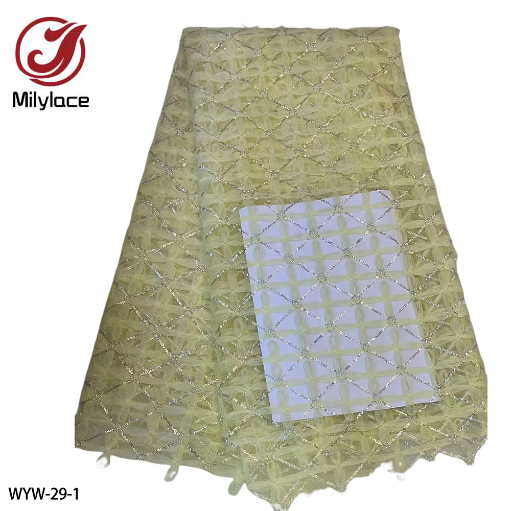 African Net Tulle Lace Fabric 2023 High Quality Sequins and Beaded Lace French Mesh Lace Fabric for Wedding Party Dress WYW-29
African Net Tulle Lace Fabric 2023 High Quality Sequins and Beaded Lace French Mesh Lace Fabric for Wedding Party Dress WYW-29