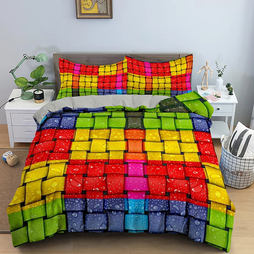 Rainbow Building Blocks Design Bedding Set 2/3pcs Single Double Full Size Creative Toy Quilt Cover For Boys Girls Bedroom Gifts
Rainbow Building Blocks Design Bedding Set 2/3pcs Single Double Full Size Creative Toy Quilt Cover For Boys Girls Bedroom Gifts