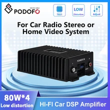 Podofo Car DSP Amplifier Hi-Fi Booster Audio Digital Sound Processors for Car Speaker Subwoofer Power Car Radio Stereo