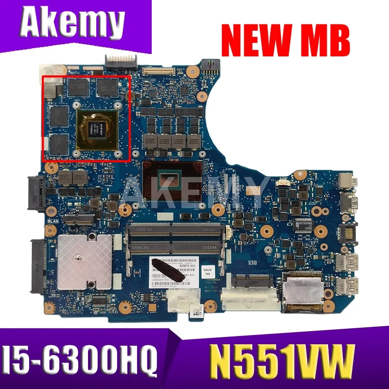 Материнская плата Akemy N551VW GTX960M/2G I5-6300HQ для ноутбука ASUS N551 G551 N551V G551V N551VW G551VW FX551V FX51VW 90NB0AH0-R00050
Материнская плата Akemy N551VW GTX960M/2G I5-6300HQ для ноутбука ASUS N551 G551 N551V G551V N551VW G551VW FX551V FX51VW 90NB0AH0-R00050