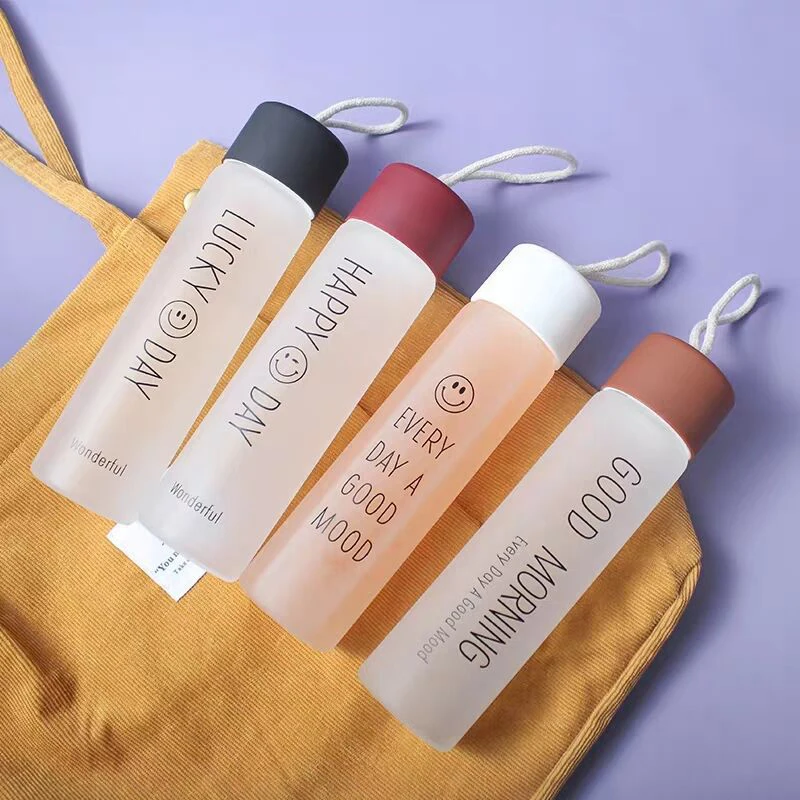 360ml Water Bottle Simple Frosted Glass Cup Portable Lucky Day Mug Fresh Cute Smile Face Tumbler Summer Outdoor Drinking Kettle
360ml Water Bottle Simple Frosted Glass Cup Portable Lucky Day Mug Fresh Cute Smile Face Tumbler Summer Outdoor Drinking Kettle