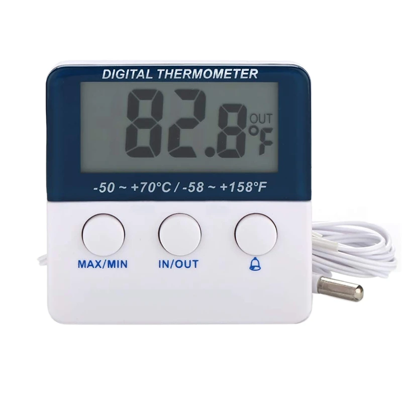 Digital Refrigerator Thermometer With Alarm And Maximum And Minimum Temperature And LED Indicator Light
Digital Refrigerator Thermometer With Alarm And Maximum And Minimum Temperature And LED Indicator Light