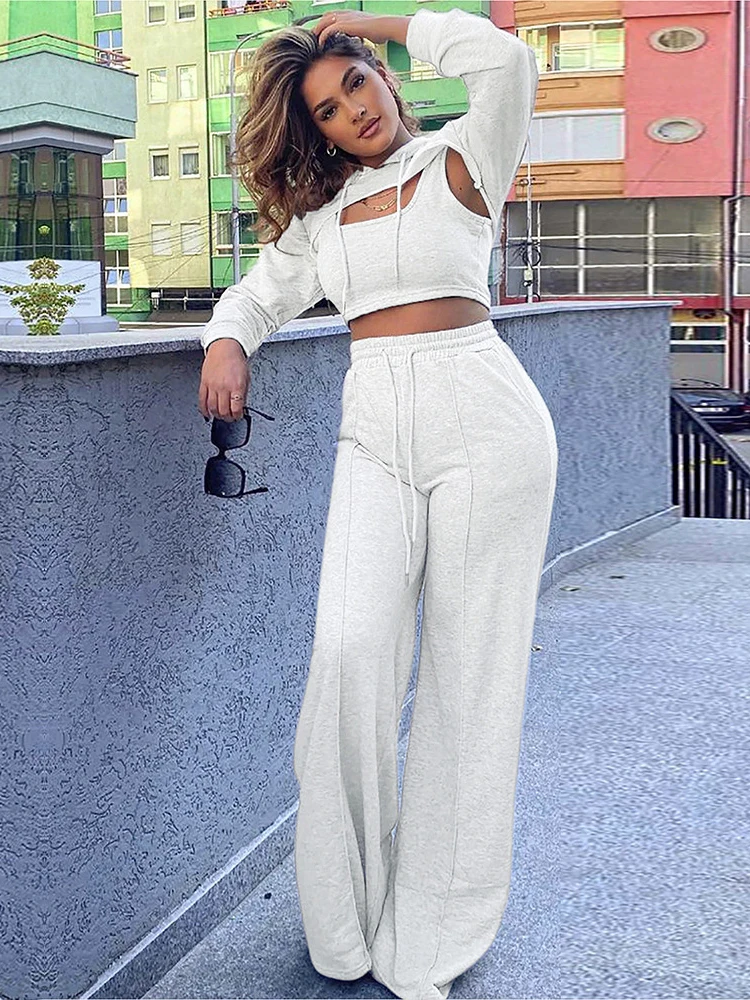 Casual Two Piece Jogging Suits for Ladies Tracksuits Hooded Long Sleeve Crop Hoodie and Drawstring Waist Straight Trouser Sporty
Casual Two Piece Jogging Suits for Ladies Tracksuits Hooded Long Sleeve Crop Hoodie and Drawstring Waist Straight Trouser Sporty