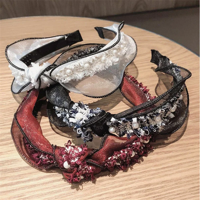 Elegant Chiffon Hairband For Women Hair Accessories Fashion Simulated Pearl Hair Hoop Lace Ribbon Knotted Headband Girl Headwear
Elegant Chiffon Hairband For Women Hair Accessories Fashion Simulated Pearl Hair Hoop Lace Ribbon Knotted Headband Girl Headwear