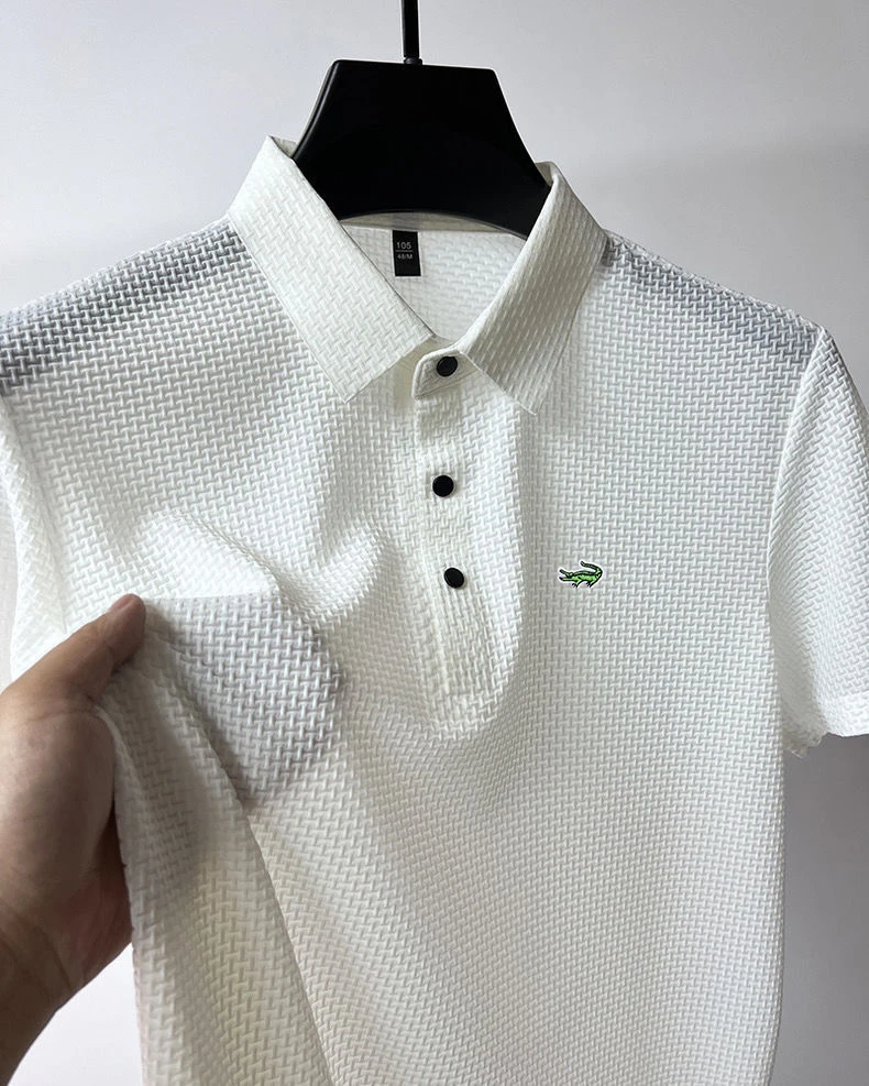 Summer New Men's Halter Hollow Short Sleeve Polo Shirt Ice Silk Breathable Business Fashion T-shirt Men's Brand Clothing
Summer New Men's Halter Hollow Short Sleeve Polo Shirt Ice Silk Breathable Business Fashion T-shirt Men's Brand Clothing