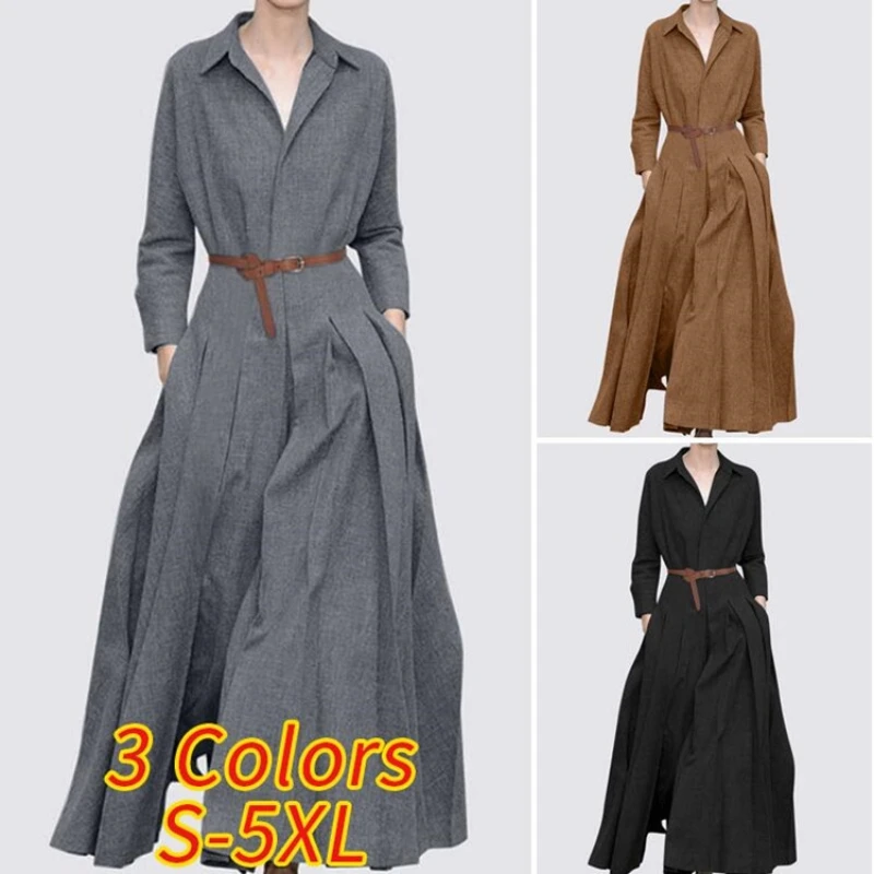 Plus Size Boho Dresses For Woman Y2k Streetwear Long Women's Dresses Pure Color Literature Art Loose Cotton Linen Skirts 5XL
Plus Size Boho Dresses For Woman Y2k Streetwear Long Women's Dresses Pure Color Literature Art Loose Cotton Linen Skirts 5XL