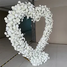 New heart-shaped shelf flower art package shopping mall display flower wedding background stage decoration simulation flower