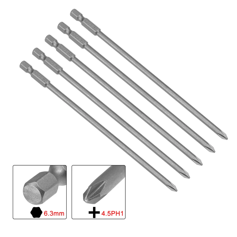 uxcell 5pcs PH1 Phillips Screwdriver Bits Magnetic Tip 4.5mm 1/4 Inch Hex Shank 5.9-inch Length S2 Power Tool Hand Tools
uxcell 5pcs PH1 Phillips Screwdriver Bits Magnetic Tip 4.5mm 1/4 Inch Hex Shank 5.9-inch Length S2 Power Tool Hand Tools