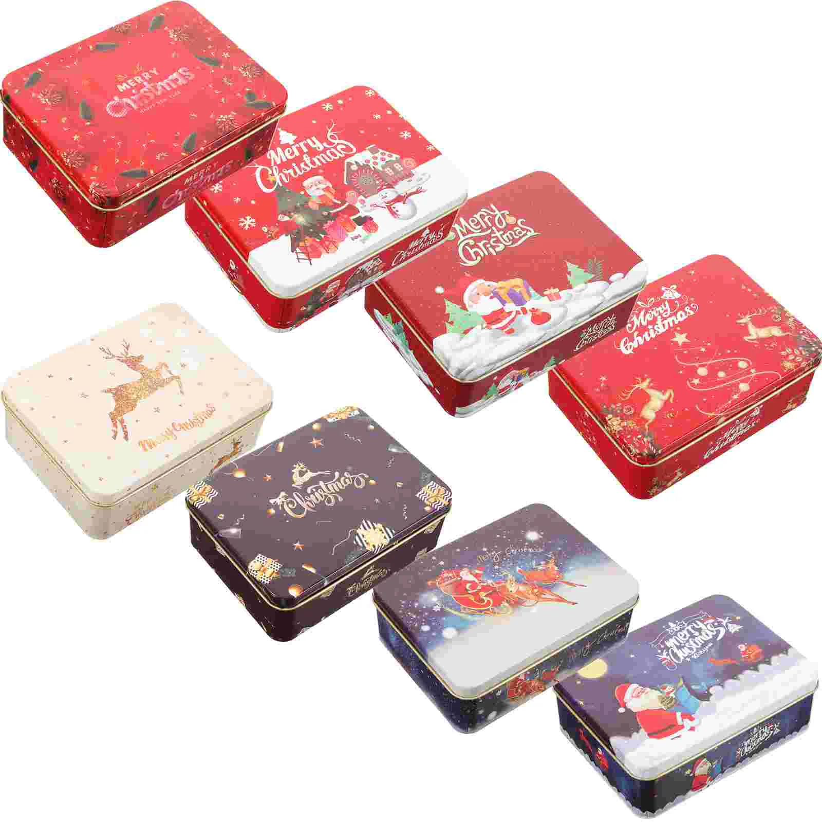 8 Pcs Christmas Presents Gift Card Storage Containers Box Tinplate Chrismas Gifts 
8 Pcs Christmas Presents Gift Card Storage Containers Box Tinplate Chrismas Gifts