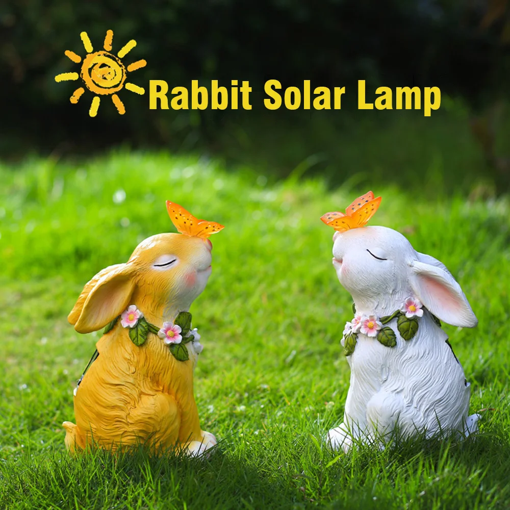 Solar Rabbit Garden Outdoor Statues Light Easter Bunny Butterfly Sculptures Garden Lawn Yard Outside Decora Animal Figurines
Solar Rabbit Garden Outdoor Statues Light Easter Bunny Butterfly Sculptures Garden Lawn Yard Outside Decora Animal Figurines