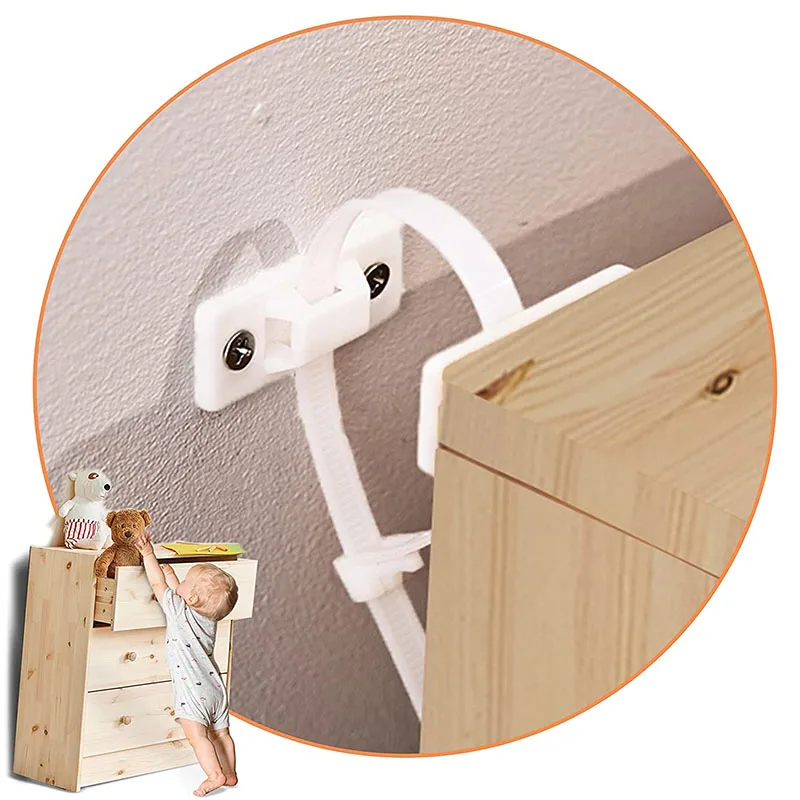 Baby Proofing Flexible Furniture Safety Straps, Dresser Wall Anchor Bracket for Kids
Baby Proofing Flexible Furniture Safety Straps, Dresser Wall Anchor Bracket for Kids
