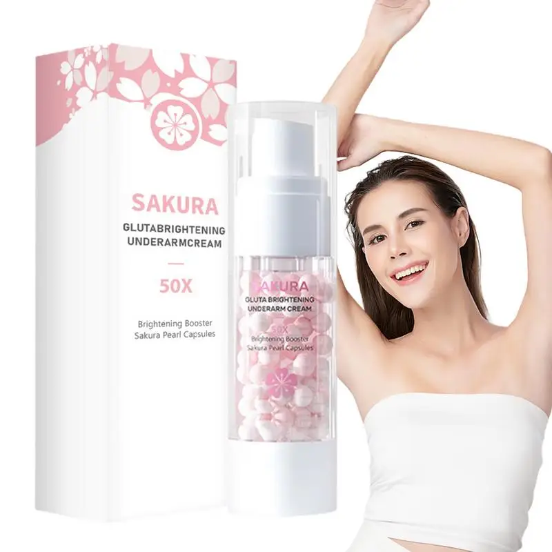 

Underarm Brightening Cream Natural Sakura Extract Moisturizing Essence Armpit Cream Non Greasy & Mild Formula Yellowing Removal