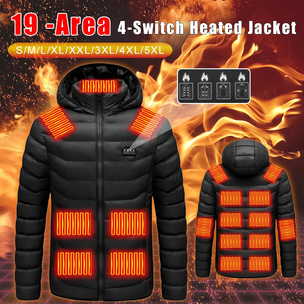 19 Areas Heated Jacket for Men Women Winter Warm USB Heating Jacket 4 Switches 3 Gear Temperature Control Outdoor Sportwear
19 Areas Heated Jacket for Men Women Winter Warm USB Heating Jacket 4 Switches 3 Gear Temperature Control Outdoor Sportwear