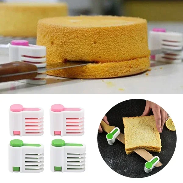 

New Cake Slicer Adjustable 5 Layers Leveler Cutting Fixator Guide Tool Stratification Auxiliary Slicing Bread Slice Even Tools