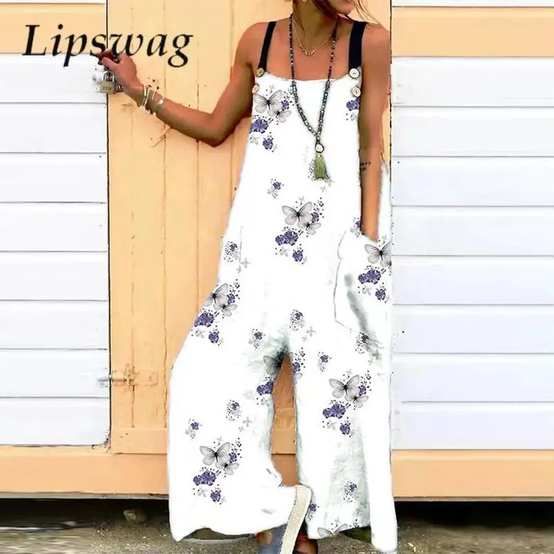 Casual Retro Loose Wide Leg Jumpsuit Summer Female Button Strappy Pocket Overalls Playsuits Women Fashion Harajuku Print Romper
Casual Retro Loose Wide Leg Jumpsuit Summer Female Button Strappy Pocket Overalls Playsuits Women Fashion Harajuku Print Romper