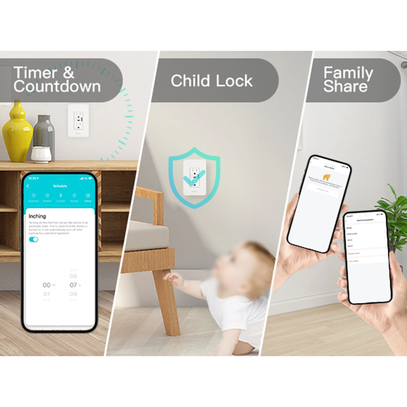 WiFi Controlled Wall Socket with App Control Dual USB Charging Ports Wireless Remote Control Power off Memory
WiFi Controlled Wall Socket with App Control Dual USB Charging Ports Wireless Remote Control Power off Memory