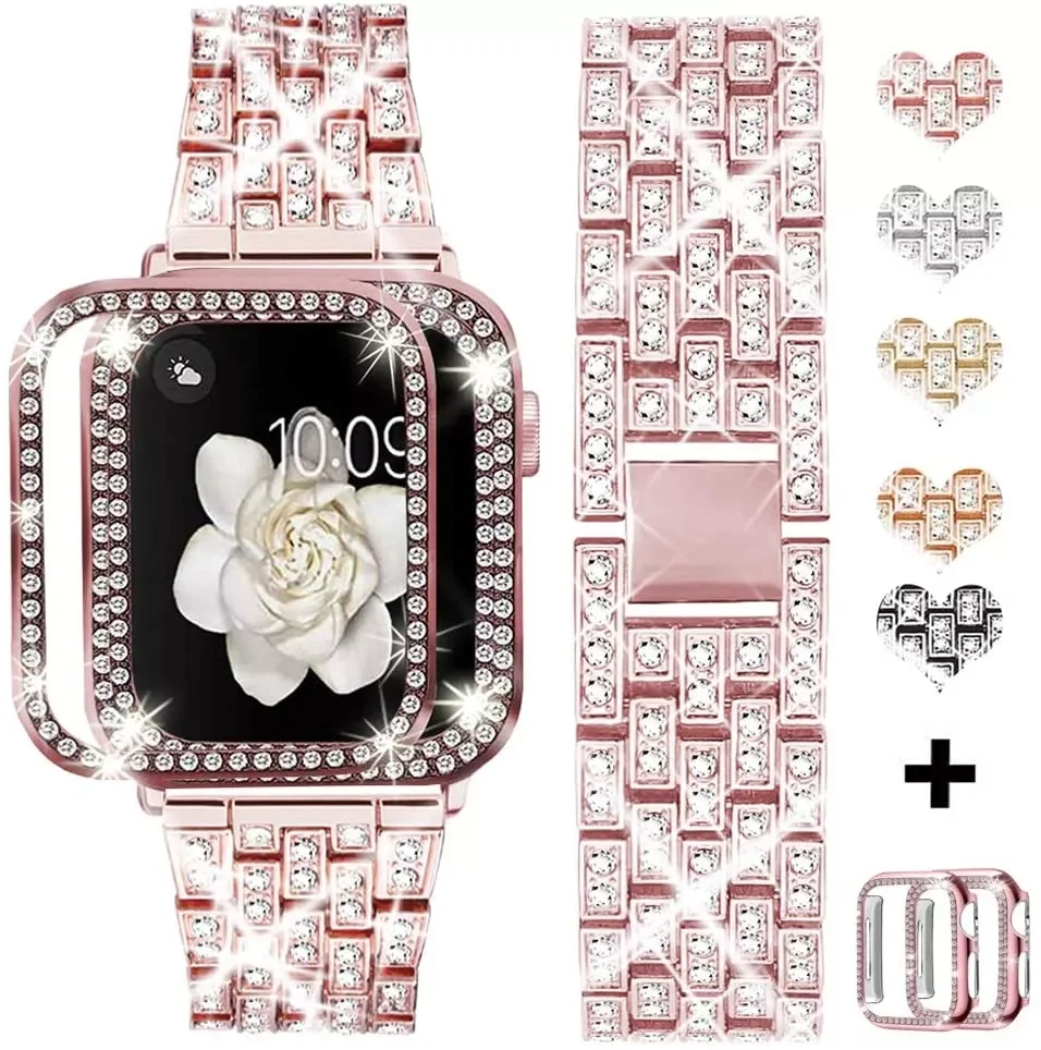 Metal Diamond Strap+Case For Apple watch 45mm 44 mm 42mm 41mm 40mm 38mm Woman Bracelet Wristband For iwatch 7 6 5 4 3 2 SE band
Metal Diamond Strap+Case For Apple watch 45mm 44 mm 42mm 41mm 40mm 38mm Woman Bracelet Wristband For iwatch 7 6 5 4 3 2 SE band