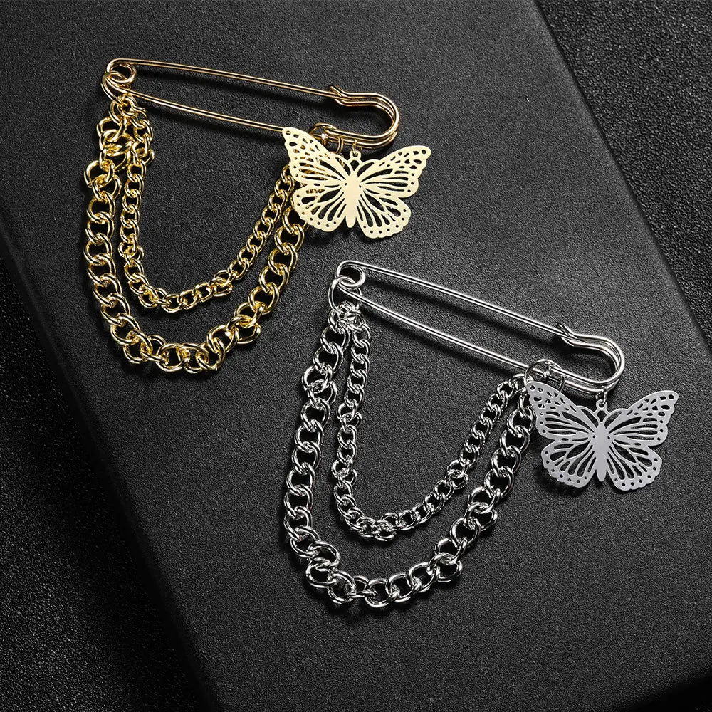 

Fashion Women Men Hollow Papillon Brooches Pins Vintage Trendy Classic Metal Jewelry Unisex Suit Clothies Badges Corsages Brooch