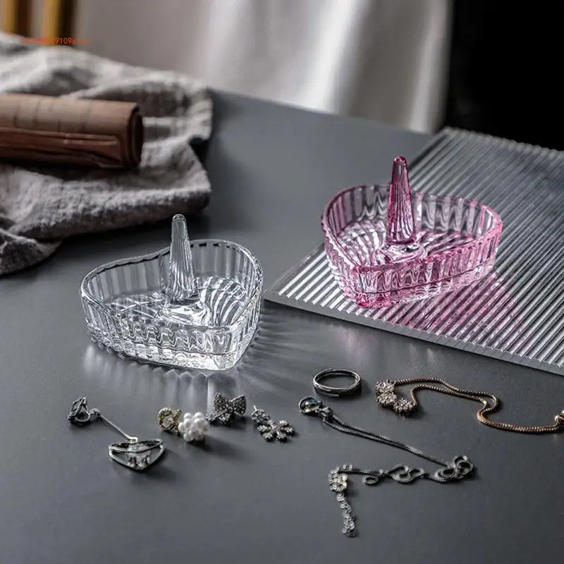 Trinket Tray Ring Dish Jewelry Bowl Heart Shaped Holder for Jewelry Pink Clear 
Trinket Tray Ring Dish Jewelry Bowl Heart Shaped Holder for Jewelry Pink Clear