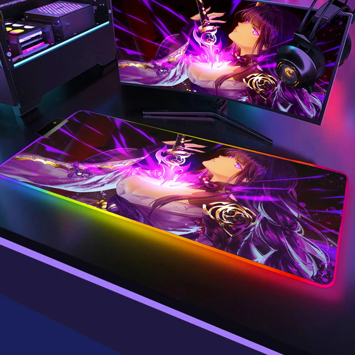RGB-коврик для мыши Raiden Shogun Genshin, большой рабочий коврик, синий чжун ли хутао, светящийся фиолетовый коврик для мыши XXL, пользовательский Настольный коврик
RGB-коврик для мыши Raiden Shogun Genshin, большой рабочий коврик, синий чжун ли хутао, светящийся фиолетовый коврик для мыши XXL, пользовательский Настольный коврик
