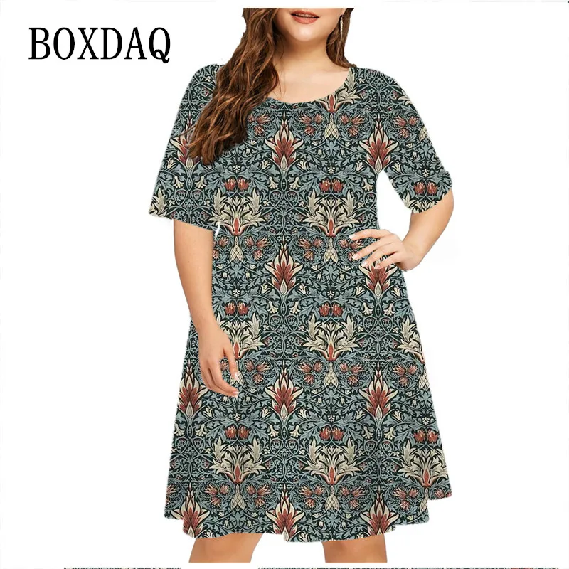 6XL Large Size Dresses 2023 New Summer Plant Flowers Print Women Dress Plus Size Clothing Loose Casual O-Neck Short Sleeve Dress
6XL Large Size Dresses 2023 New Summer Plant Flowers Print Women Dress Plus Size Clothing Loose Casual O-Neck Short Sleeve Dress